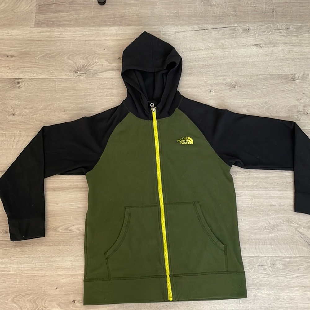 North face boys fleece zip up with a hood
